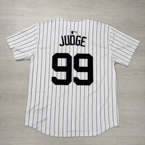Nike New York Yankees Aaron Judge 99 Pinstripe Home Baseball Jersey Mens Large